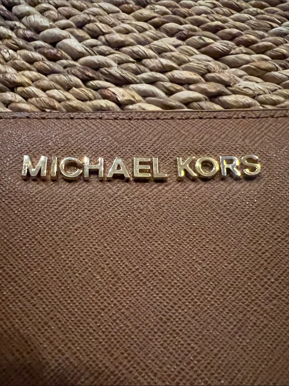 Michael Kors Jet Set Travel Large Leather Wallet - Luggage Brown / Gold